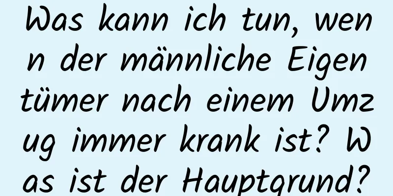 Was kann ich tun, wenn der männliche Eigentümer nach einem Umzug immer krank ist? Was ist der Hauptgrund?