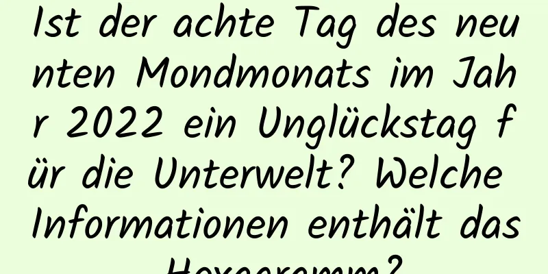 Ist der achte Tag des neunten Mondmonats im Jahr 2022 ein Unglückstag für die Unterwelt? Welche Informationen enthält das Hexagramm?