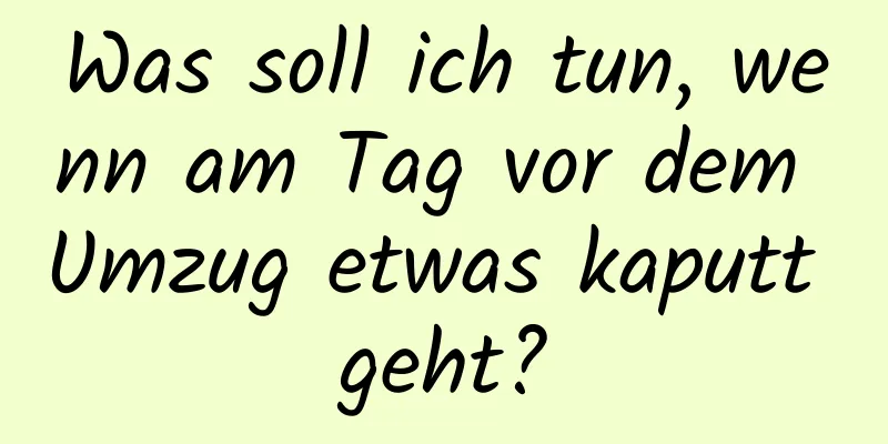 Was soll ich tun, wenn am Tag vor dem Umzug etwas kaputt geht?