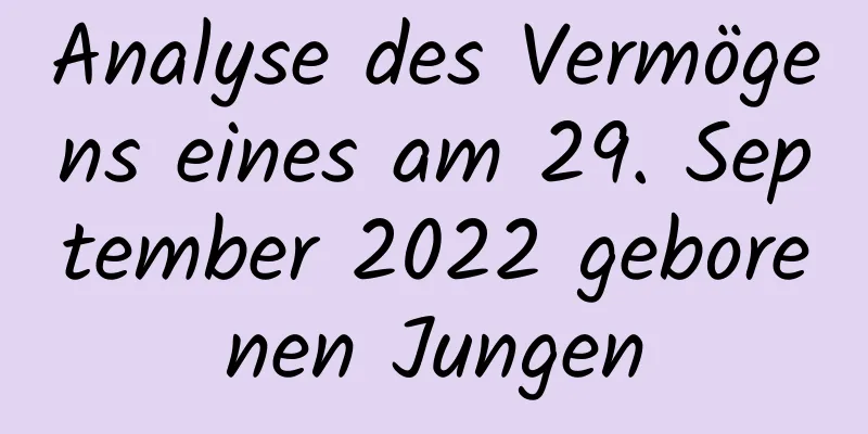 Analyse des Vermögens eines am 29. September 2022 geborenen Jungen