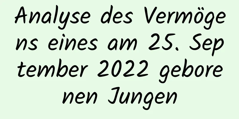 Analyse des Vermögens eines am 25. September 2022 geborenen Jungen