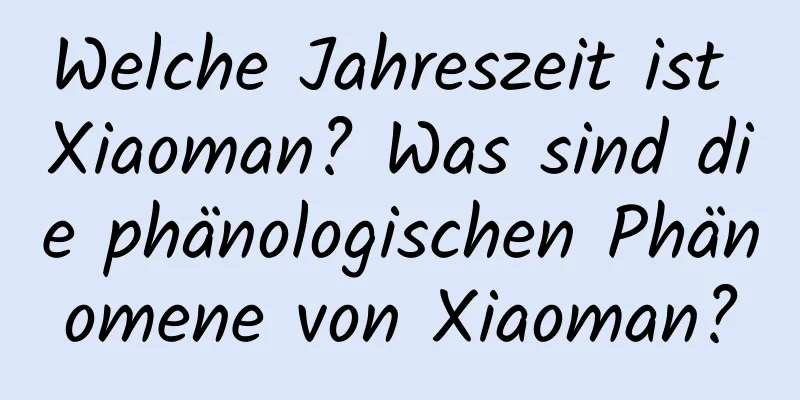 Welche Jahreszeit ist Xiaoman? Was sind die phänologischen Phänomene von Xiaoman?