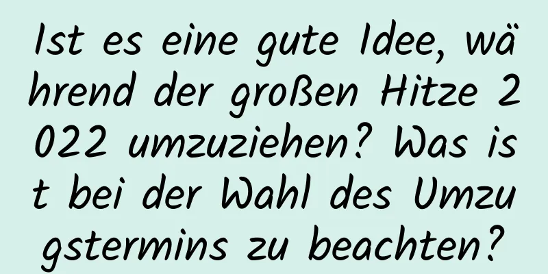 Ist es eine gute Idee, während der großen Hitze 2022 umzuziehen? Was ist bei der Wahl des Umzugstermins zu beachten?