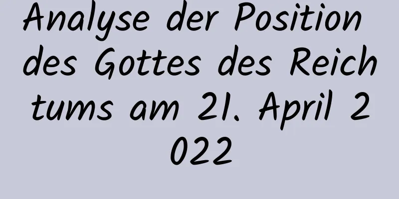 Analyse der Position des Gottes des Reichtums am 21. April 2022