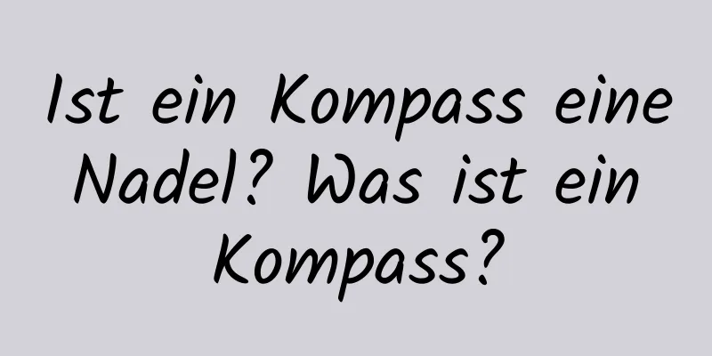 Ist ein Kompass eine Nadel? Was ist ein Kompass?