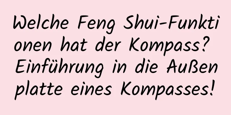 Welche Feng Shui-Funktionen hat der Kompass? Einführung in die Außenplatte eines Kompasses!