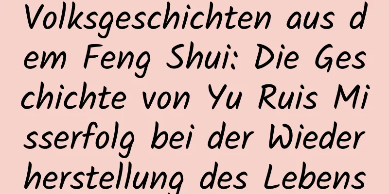 Volksgeschichten aus dem Feng Shui: Die Geschichte von Yu Ruis Misserfolg bei der Wiederherstellung des Lebens