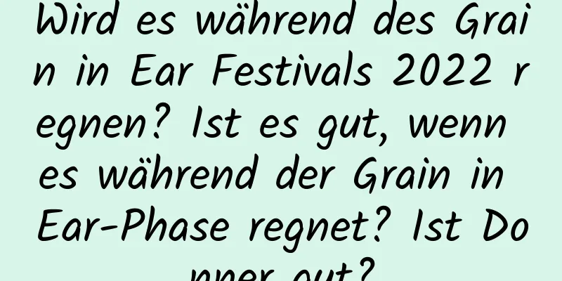 Wird es während des Grain in Ear Festivals 2022 regnen? Ist es gut, wenn es während der Grain in Ear-Phase regnet? Ist Donner gut?