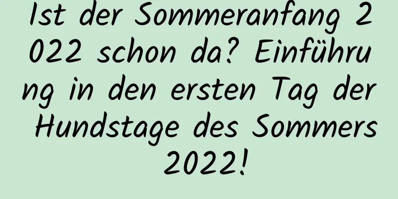 Ist der Sommeranfang 2022 schon da? Einführung in den ersten Tag der Hundstage des Sommers 2022!