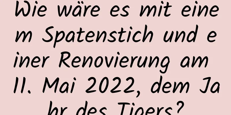 Wie wäre es mit einem Spatenstich und einer Renovierung am 11. Mai 2022, dem Jahr des Tigers?