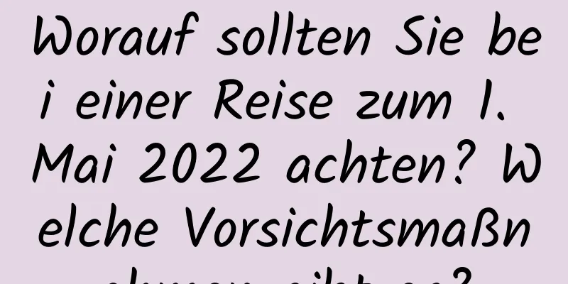 Worauf sollten Sie bei einer Reise zum 1. Mai 2022 achten? Welche Vorsichtsmaßnahmen gibt es?