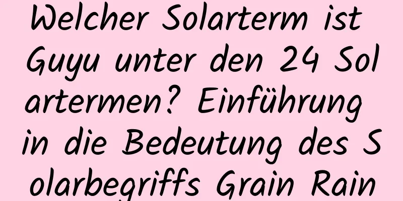 Welcher Solarterm ist Guyu unter den 24 Solartermen? Einführung in die Bedeutung des Solarbegriffs Grain Rain