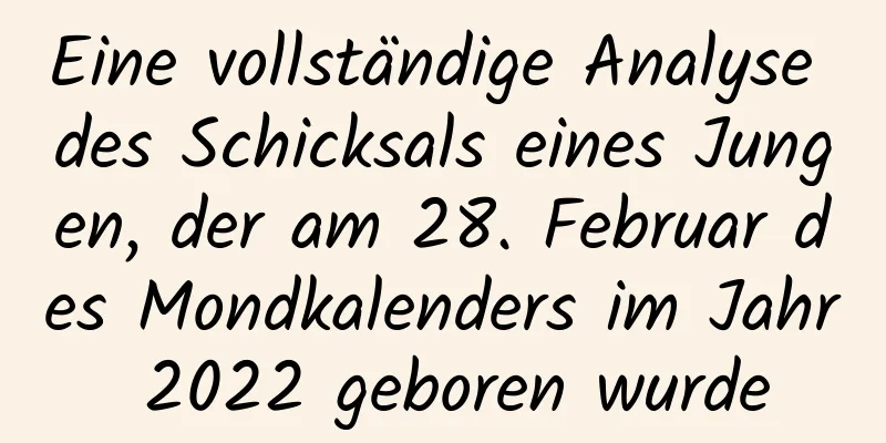 Eine vollständige Analyse des Schicksals eines Jungen, der am 28. Februar des Mondkalenders im Jahr 2022 geboren wurde