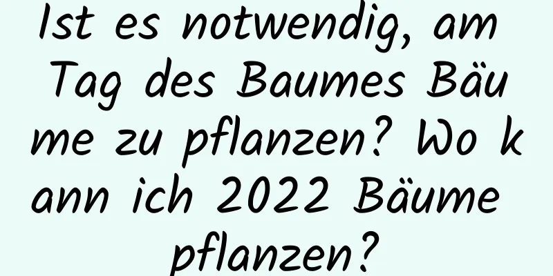 Ist es notwendig, am Tag des Baumes Bäume zu pflanzen? Wo kann ich 2022 Bäume pflanzen?