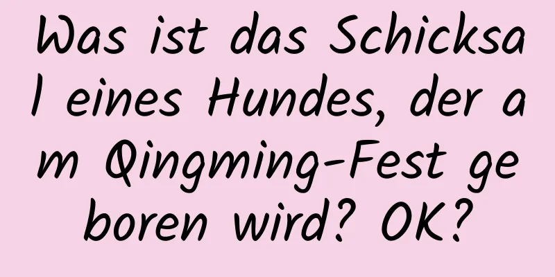 Was ist das Schicksal eines Hundes, der am Qingming-Fest geboren wird? OK?