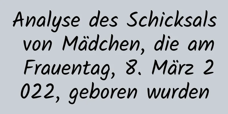 Analyse des Schicksals von Mädchen, die am Frauentag, 8. März 2022, geboren wurden