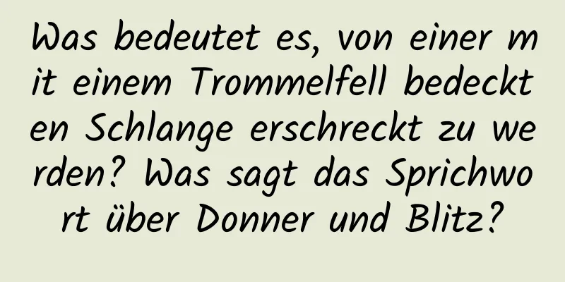 Was bedeutet es, von einer mit einem Trommelfell bedeckten Schlange erschreckt zu werden? Was sagt das Sprichwort über Donner und Blitz?