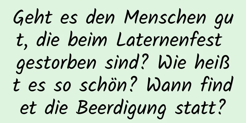 Geht es den Menschen gut, die beim Laternenfest gestorben sind? Wie heißt es so schön? Wann findet die Beerdigung statt?