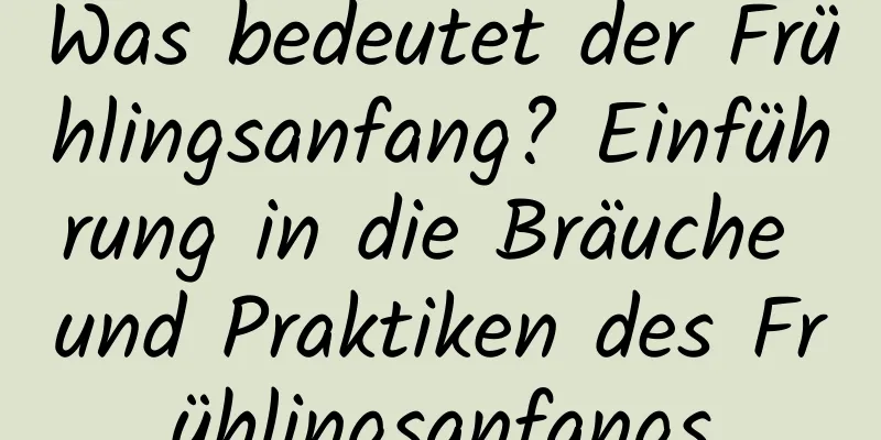 Was bedeutet der Frühlingsanfang? Einführung in die Bräuche und Praktiken des Frühlingsanfangs