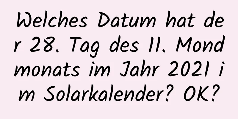 Welches Datum hat der 28. Tag des 11. Mondmonats im Jahr 2021 im Solarkalender? OK?