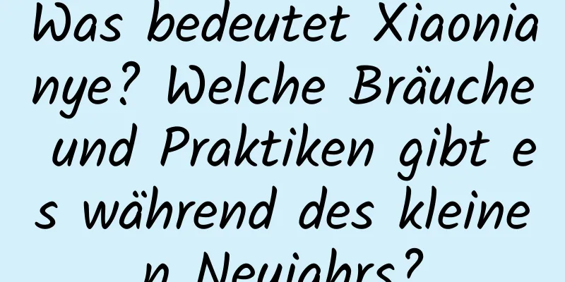 Was bedeutet Xiaonianye? Welche Bräuche und Praktiken gibt es während des kleinen Neujahrs?