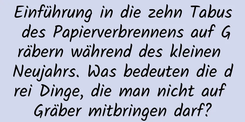 Einführung in die zehn Tabus des Papierverbrennens auf Gräbern während des kleinen Neujahrs. Was bedeuten die drei Dinge, die man nicht auf Gräber mitbringen darf?