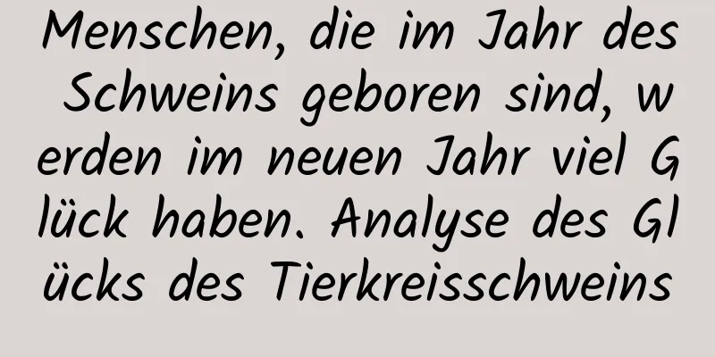 Menschen, die im Jahr des Schweins geboren sind, werden im neuen Jahr viel Glück haben. Analyse des Glücks des Tierkreisschweins