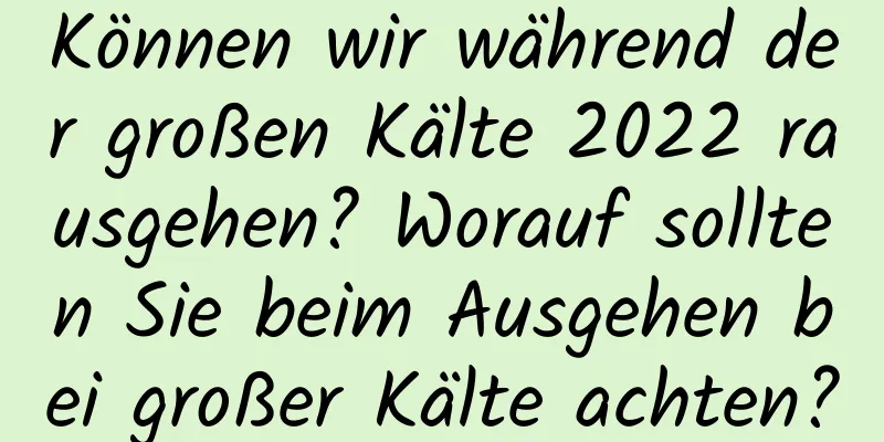 Können wir während der großen Kälte 2022 rausgehen? Worauf sollten Sie beim Ausgehen bei großer Kälte achten?