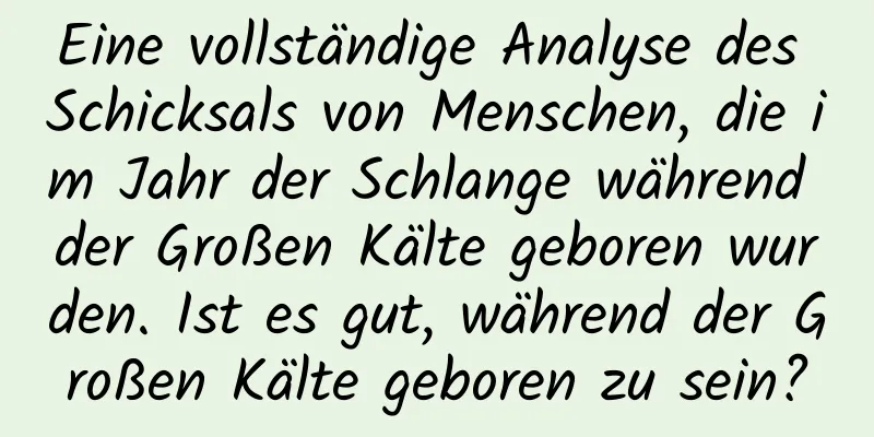 Eine vollständige Analyse des Schicksals von Menschen, die im Jahr der Schlange während der Großen Kälte geboren wurden. Ist es gut, während der Großen Kälte geboren zu sein?