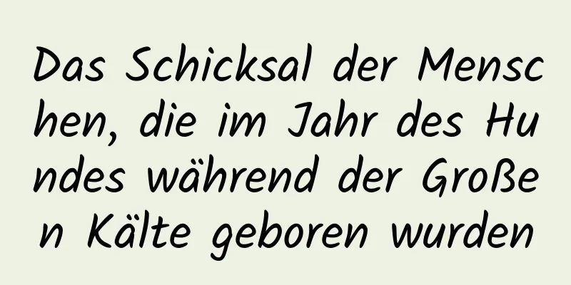 Das Schicksal der Menschen, die im Jahr des Hundes während der Großen Kälte geboren wurden