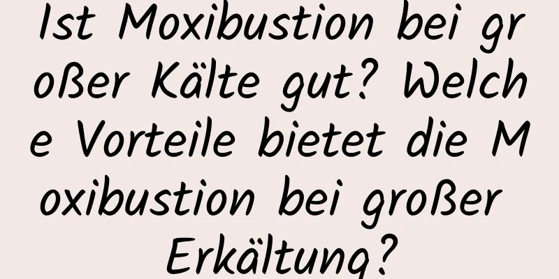 Ist Moxibustion bei großer Kälte gut? Welche Vorteile bietet die Moxibustion bei großer Erkältung?