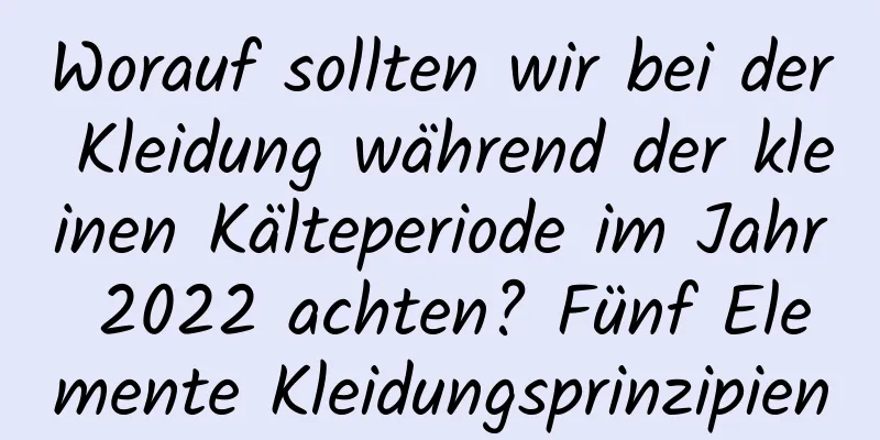 Worauf sollten wir bei der Kleidung während der kleinen Kälteperiode im Jahr 2022 achten? Fünf Elemente Kleidungsprinzipien