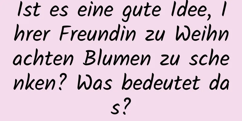 Ist es eine gute Idee, Ihrer Freundin zu Weihnachten Blumen zu schenken? Was bedeutet das?