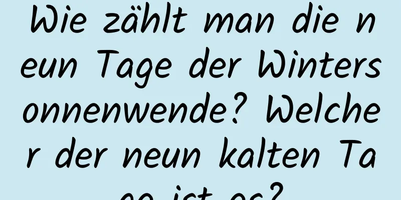 Wie zählt man die neun Tage der Wintersonnenwende? Welcher der neun kalten Tage ist es?