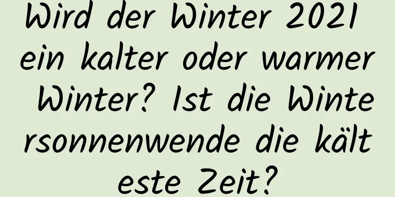 Wird der Winter 2021 ein kalter oder warmer Winter? Ist die Wintersonnenwende die kälteste Zeit?