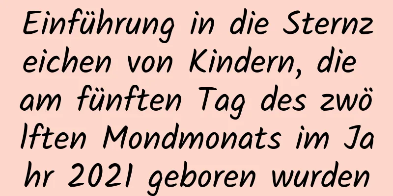 Einführung in die Sternzeichen von Kindern, die am fünften Tag des zwölften Mondmonats im Jahr 2021 geboren wurden