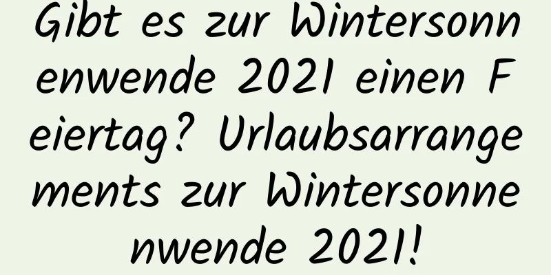 Gibt es zur Wintersonnenwende 2021 einen Feiertag? Urlaubsarrangements zur Wintersonnenwende 2021!