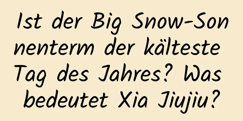 Ist der Big Snow-Sonnenterm der kälteste Tag des Jahres? Was bedeutet Xia Jiujiu?