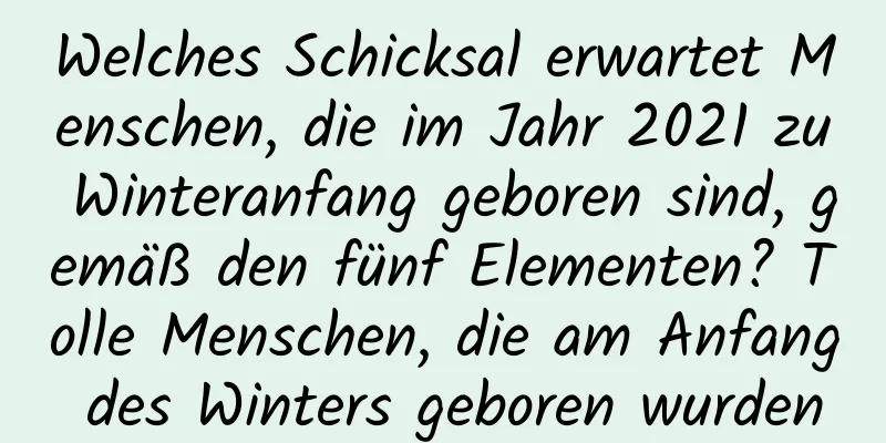 Welches Schicksal erwartet Menschen, die im Jahr 2021 zu Winteranfang geboren sind, gemäß den fünf Elementen? Tolle Menschen, die am Anfang des Winters geboren wurden