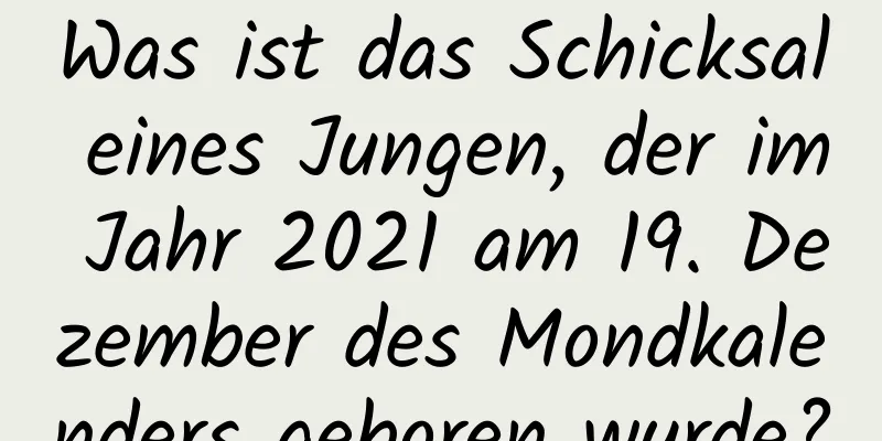 Was ist das Schicksal eines Jungen, der im Jahr 2021 am 19. Dezember des Mondkalenders geboren wurde?