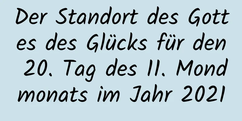 Der Standort des Gottes des Glücks für den 20. Tag des 11. Mondmonats im Jahr 2021