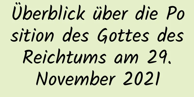 Überblick über die Position des Gottes des Reichtums am 29. November 2021