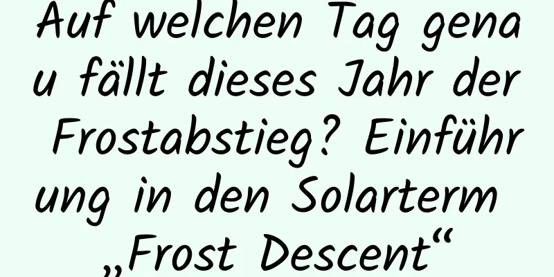 Auf welchen Tag genau fällt dieses Jahr der Frostabstieg? Einführung in den Solarterm „Frost Descent“