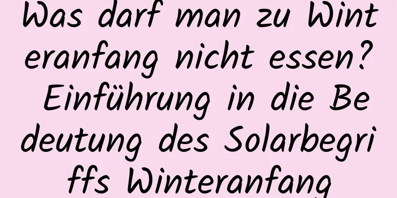 Was darf man zu Winteranfang nicht essen? Einführung in die Bedeutung des Solarbegriffs Winteranfang