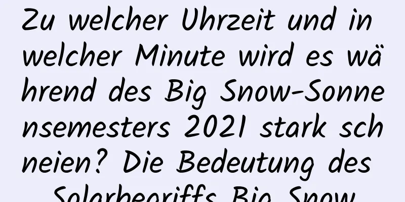 Zu welcher Uhrzeit und in welcher Minute wird es während des Big Snow-Sonnensemesters 2021 stark schneien? Die Bedeutung des Solarbegriffs Big Snow