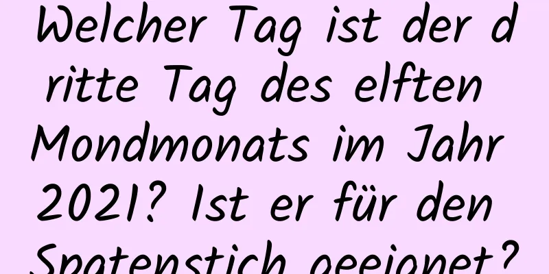 Welcher Tag ist der dritte Tag des elften Mondmonats im Jahr 2021? Ist er für den Spatenstich geeignet?