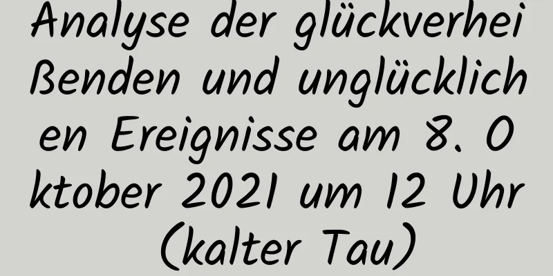 Analyse der glückverheißenden und unglücklichen Ereignisse am 8. Oktober 2021 um 12 Uhr (kalter Tau)