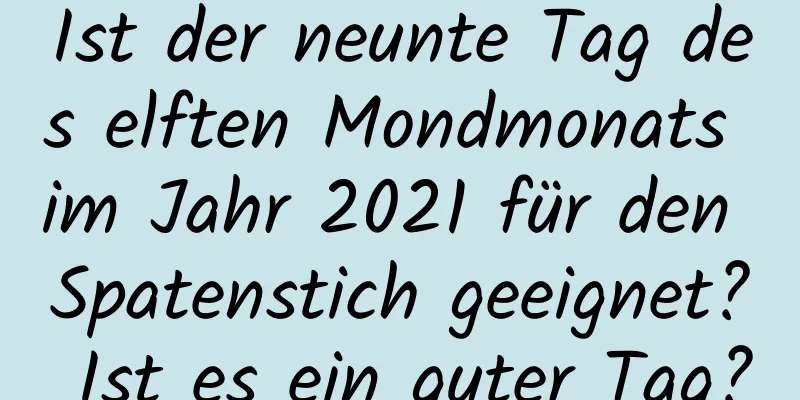 Ist der neunte Tag des elften Mondmonats im Jahr 2021 für den Spatenstich geeignet? Ist es ein guter Tag?