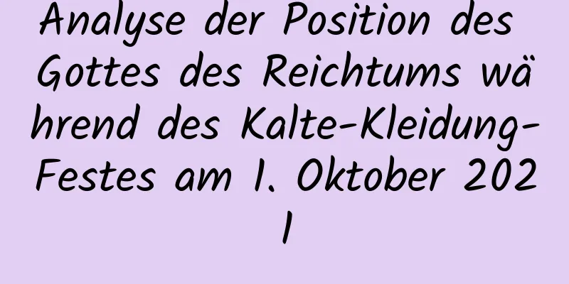 Analyse der Position des Gottes des Reichtums während des Kalte-Kleidung-Festes am 1. Oktober 2021