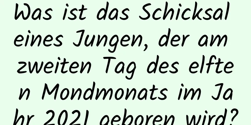 Was ist das Schicksal eines Jungen, der am zweiten Tag des elften Mondmonats im Jahr 2021 geboren wird?